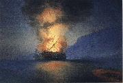 Ivan Aivazovsky Exploding Ship oil painting